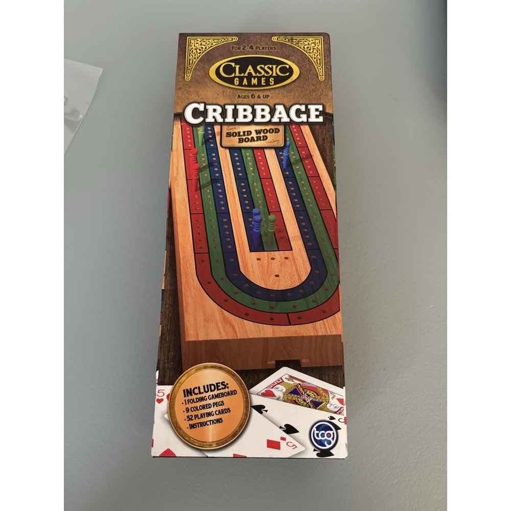 Cribbage Board with Cards and Pegs Folding Board